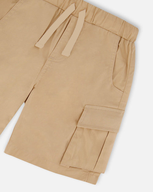 Parachute Cargo Pocket Shorts Light Beige Pants & Shorts Deux par Deux 