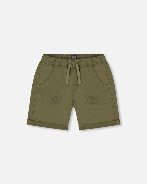 Stretch Twill Short Dark Olive Green - G30YB27_366