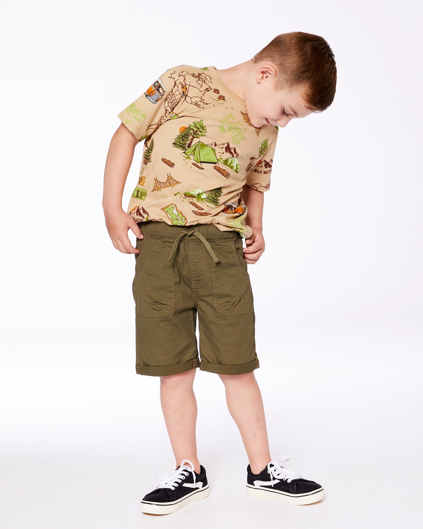 Stretch Twill Short Dark Olive Green - G30YB27_366