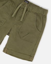 Stretch Twill Short Dark Olive Green - G30YB27_366