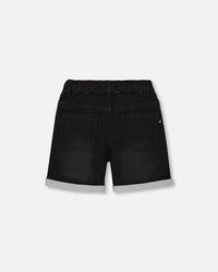 French Terry Denim Short Black Jeans - G30YB28_124