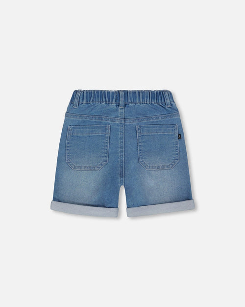 French Terry Denim Short Denim Blue - G30YB28_125