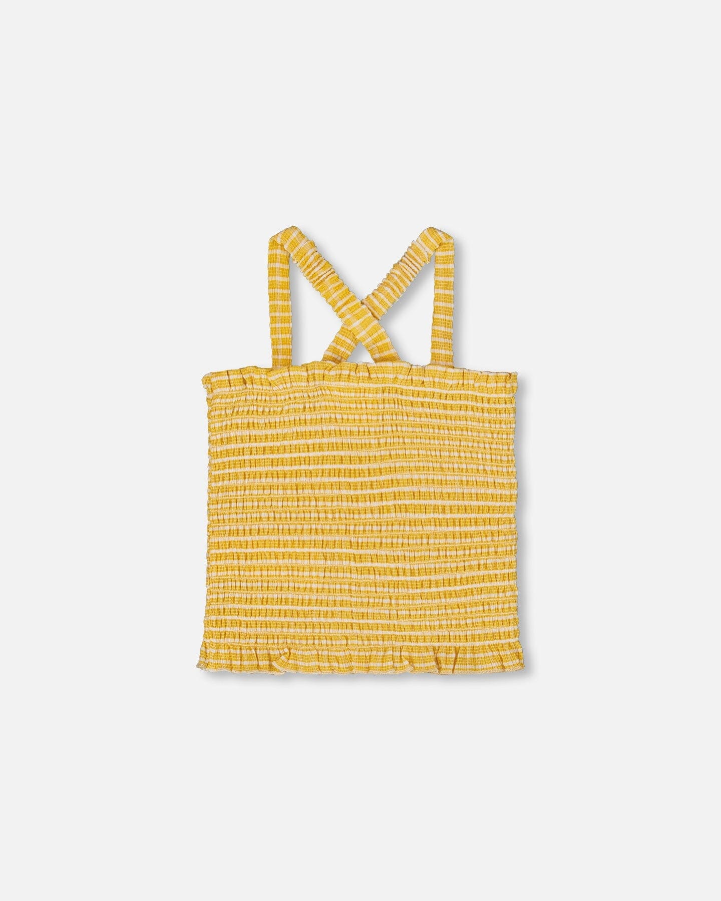 yellow smocked tank top