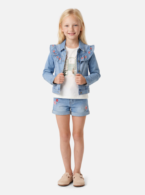Denim fleuri