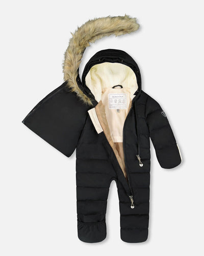 One-Piece Baby Snug Snowsuit Designed For Car Seat Black - H10B701_999