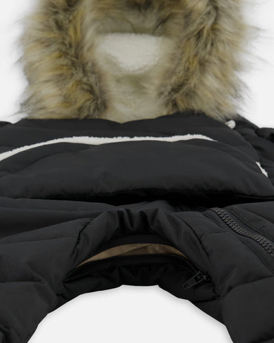 One-Piece Baby Snug Snowsuit Designed For Car Seat Black - H10B701_999