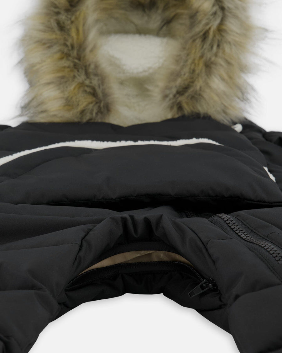One-Piece Baby Snug Snowsuit Designed For Car Seat Black - H10B701_999