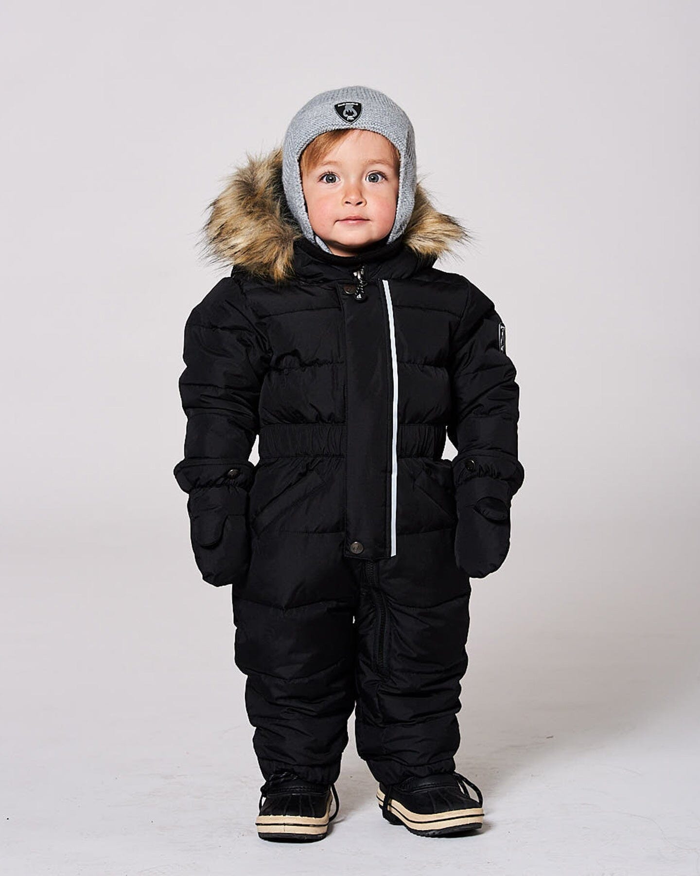 One-Piece Baby Original Puffy Snowsuit Black - Deux par Deux