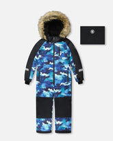Combinaison de neige PLAY camouflage bleu sarcelle