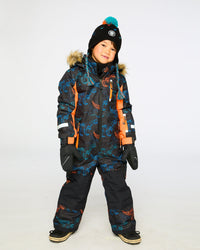 One-Piece Play Snowsuit Robot Dinosaur Print Snowsuits Deux par Deux 