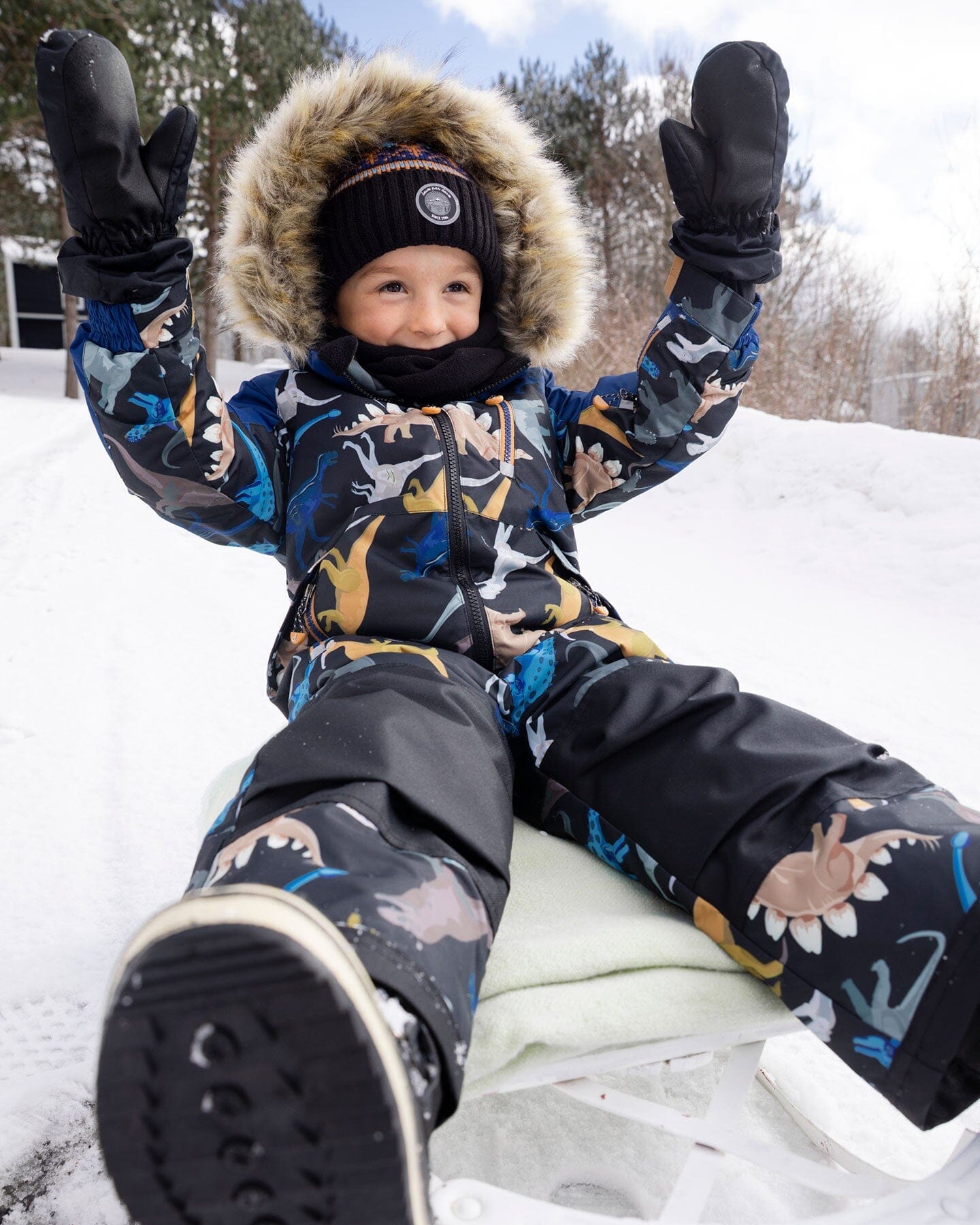 Combinaison De Neige Bébé Dinosaure - Manteau Polaire à Capuche, Chaud, Pour Garçons Et Filles 0-24 Mois