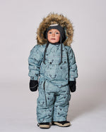 One-Piece Baby Play Snowsuit Designed For Car Seat Sage Animal Print - H10PBB75_032