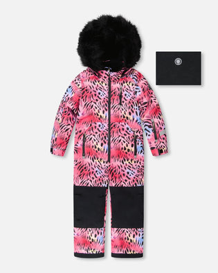 One-Piece Play Snowsuit Multicolor Leopard And Zebra - H10PG30_093