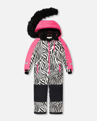 One-Piece Play Snowsuit Zebra Print - H10PG30_094