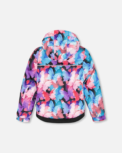 Two-Piece Play Snowsuit Flash Coral With Butterfly Print Jacket - H10PG88_640
