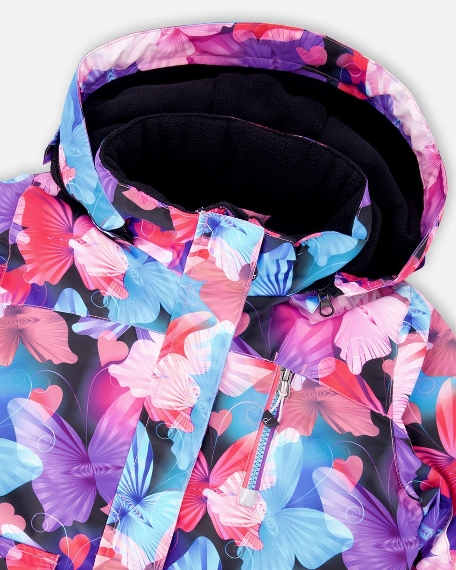 Two-Piece Play Snowsuit Flash Coral With Butterfly Print Jacket - H10PG88_640
