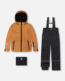 Two-Piece Teknik Snowsuit Brown And Black - H10TB50_999