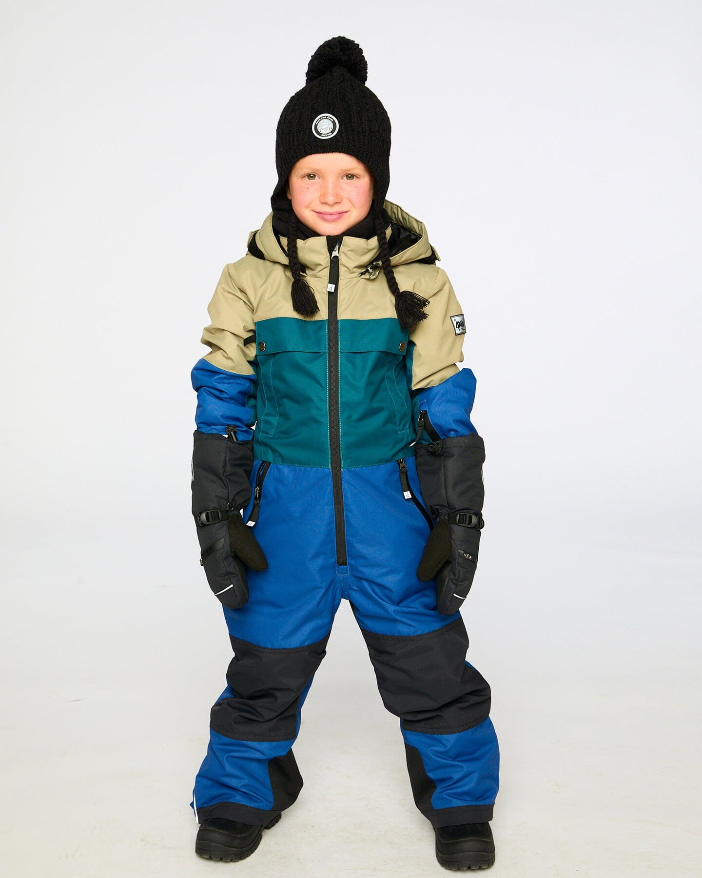 One-Piece Teknik Snowsuit Colorblocked Navy Blue Snowsuits Deux par Deux 