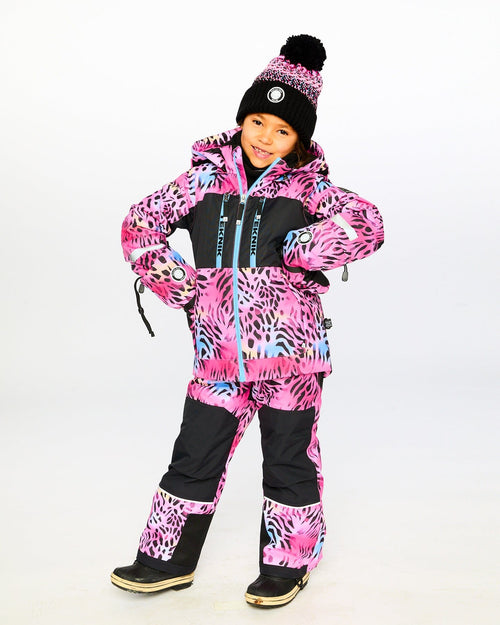 Two-Piece Teknik Snowsuit Multicolor Leopard And Zebra Snowsuits Deux par Deux 