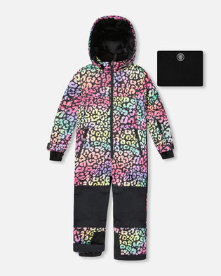 One-Piece Teknik Snowsuit Rainbow Leopard - H10TG31_095