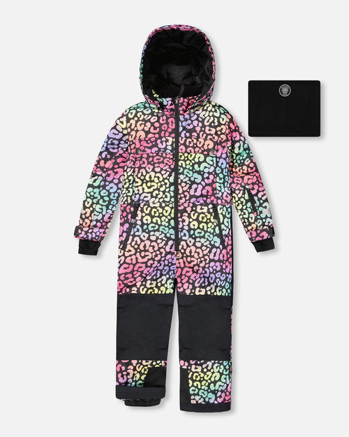 One-Piece Teknik Snowsuit Rainbow Leopard - H10TG31_095