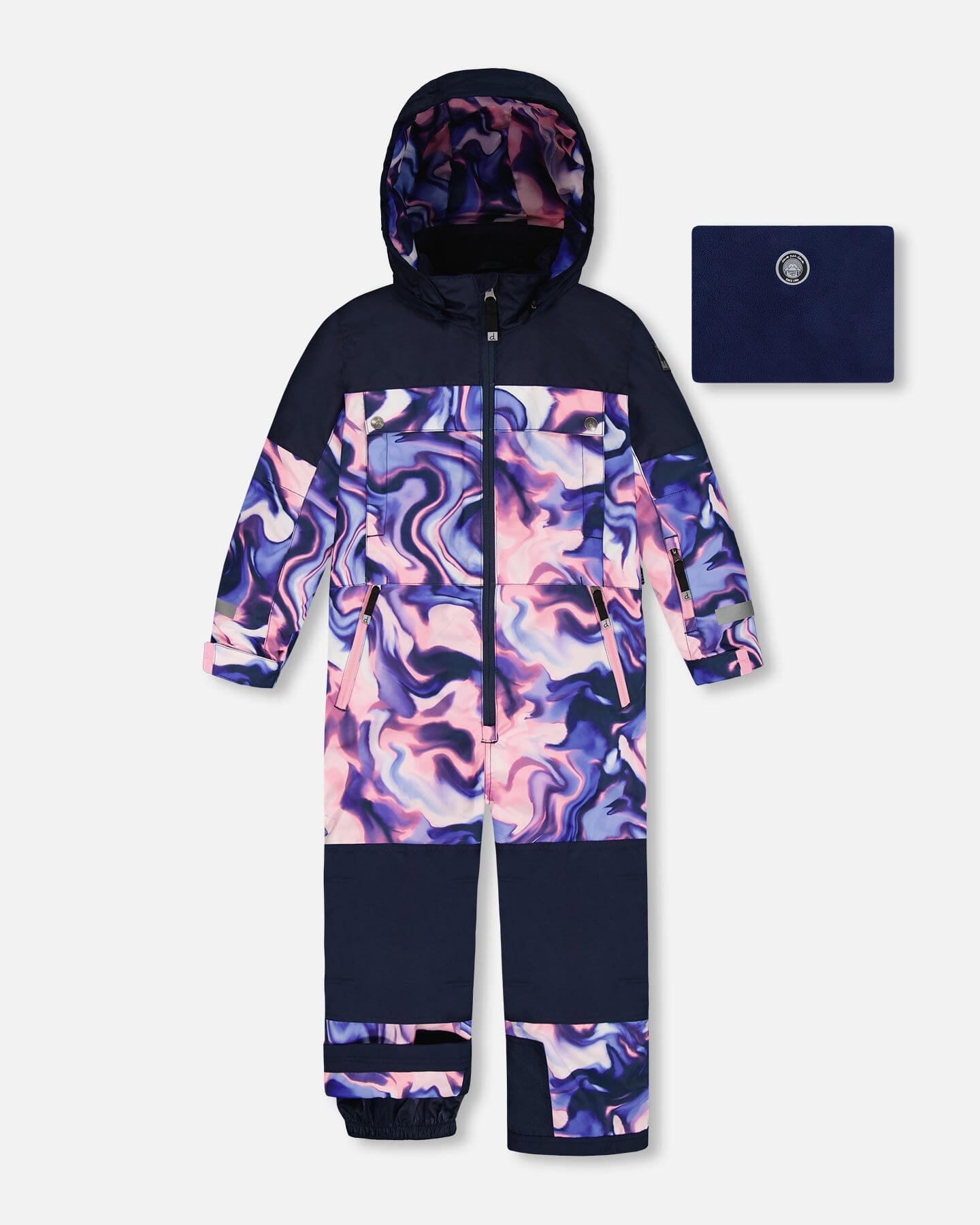 One-Piece Teknik Snowsuit Pink And Blue Marble - H10TG73_007