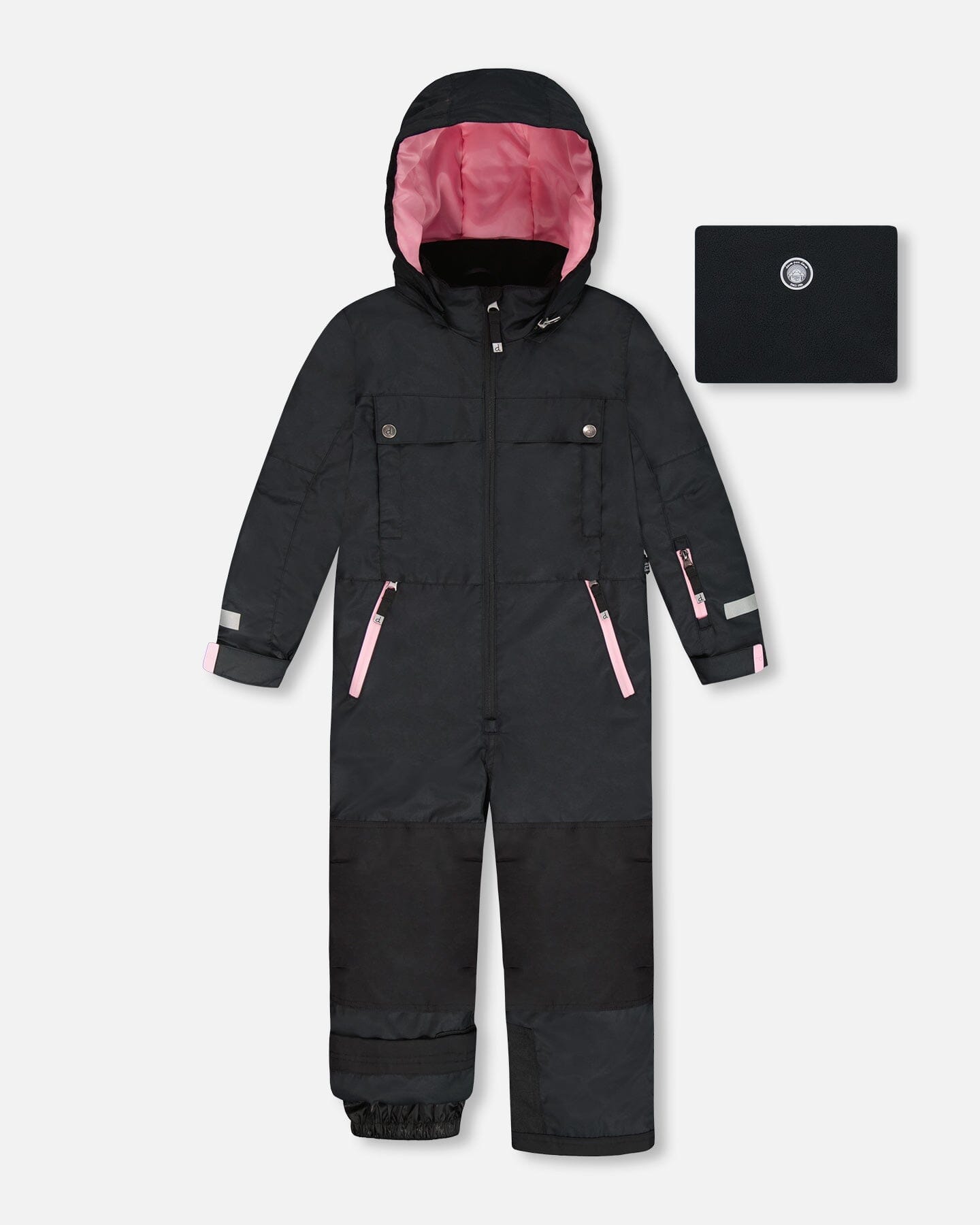 One-Piece Teknik Snowsuit Black With Pink - H10TG73_999