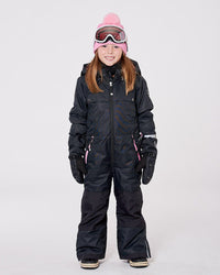One-Piece Teknik Snowsuit Black With Pink - H10TG73_999