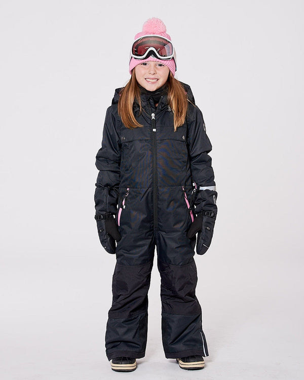 One-Piece Teknik Snowsuit Black With Pink - H10TG73_999