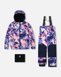 Two-Piece Teknik Snowsuit Pink And Blue Marble - H10TG92_007