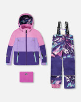 Two-Piece Teknik Snowsuit Purple Mountain Print