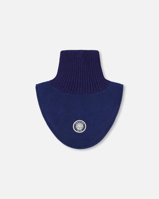 Polar Fleece And Knit Neckwarmer Navy Blue - H10XCOL_479