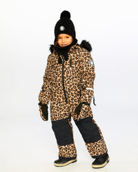 Winter Mittens Teknik Beige Leopard Winter Accessories Deux par Deux 