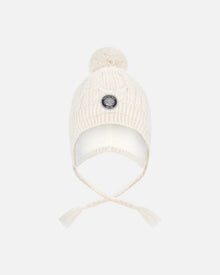 Lined Winter Hat With Pompom Off-White - H10XT1_165