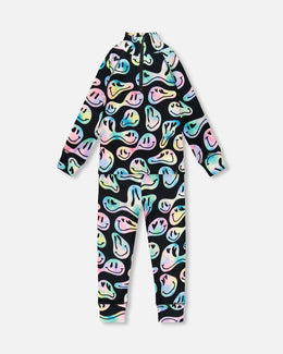 Two-Piece Thermal Underwear Set Smiley Face Girl - H10Y600_018