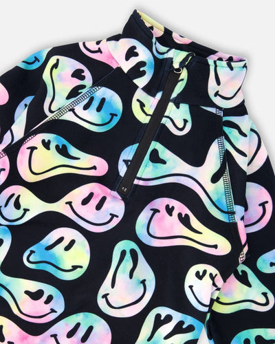 Two-Piece Thermal Underwear Set Smiley Face Girl - H10Y600_018