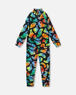 Two-Piece Thermal Underwear Set Smiley Face Boy - H10Y600_033
