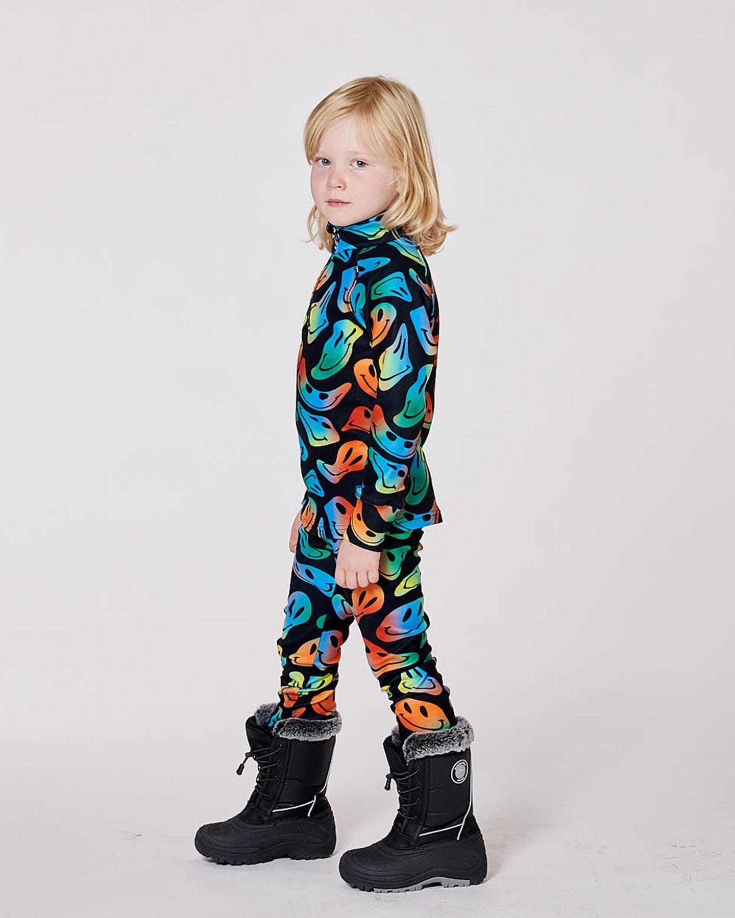 Two-Piece Thermal Underwear Set Smiley Face Boy - H10Y600_033