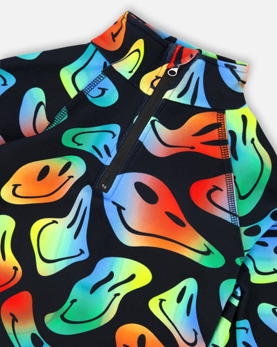 Two-Piece Thermal Underwear Set Smiley Face Boy - H10Y600_033