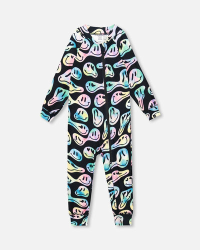 One-Piece Thermal Underwear Smiley Face Girl - H10Y700_018