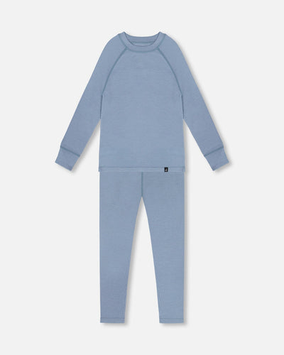 Merino Wool Base Layer Set Blue Gray - H10Y800_975