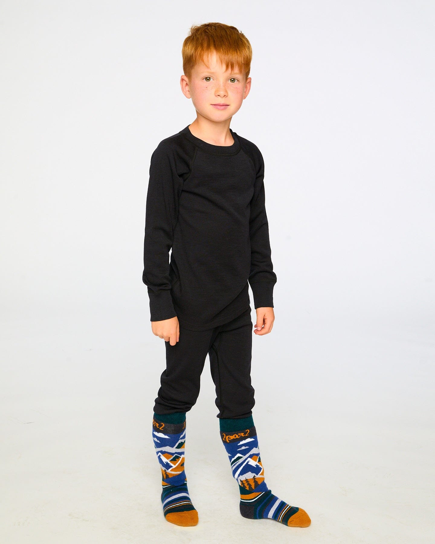 Merino Wool Base Layer Set Black Base & Mid-Layers Deux par Deux 