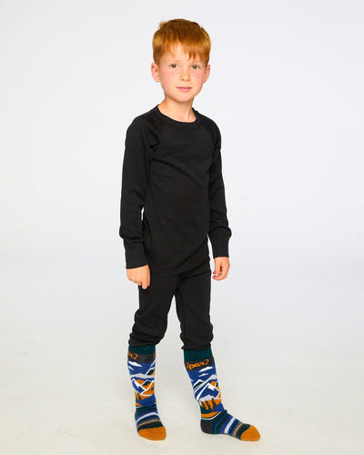 Merino Wool Base Layer Set Black Base & Mid-Layers Deux par Deux 