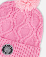 Lined Knit Pompom Hat Pink - H10Z14_624