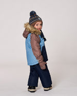 Lined Peruvian Knit Pompom Hat Taupe And Navy - H10Z40_000