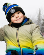 Lined Knit Pompom Hat Black, Taupe And Lime Green - H10Z51_000