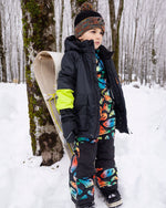 Lined Knit Winter Hat With Pompom Black And Multicolor - H10Z52_000