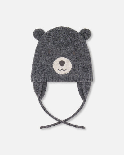Lined Knit Hat With Ears Gray - H10Z55_000