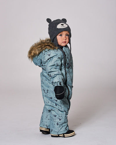 Lined Knit Hat With Ears Gray - H10Z55_000