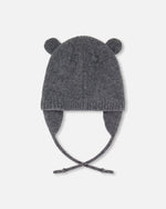 Lined Knit Hat With Ears Gray - H10Z55_000
